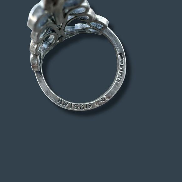 Mexican Sterling Silver Abstract Scroll Ring Vintage Modernist Midcentury Size 6 - Picture 6 of 6